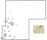 Weld County Colorado Incorporated and Unincorporated areas Platteville Highlighted